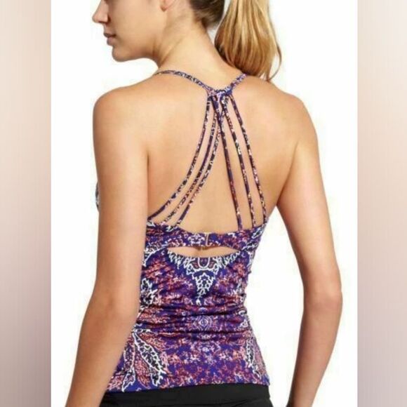 ATHLETA Aqualuxe Print Molded Tankini Top Paradise Print, Sz M, Like New - Picture 2 of 7
